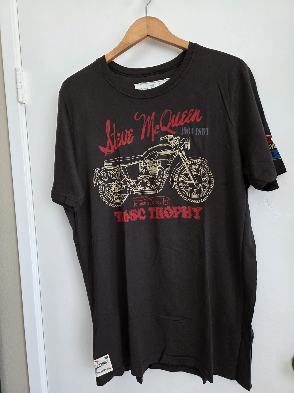 Steve McQueen Black Short Sleeve Graphic Tee - Trophy Motorcycle